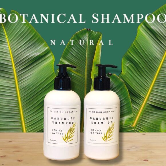 PH Design‎ Organics Natural Tea Tree Dandruff Shampoo Botanical Gentle Hair Care - Picture 1 of 2
